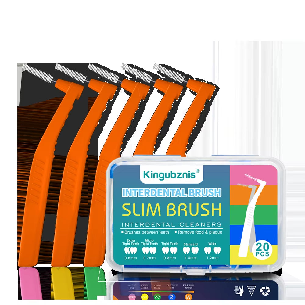 20Pcs Interdental Brush for Dental Orthodontics Clean between Teeth Cleaning Tools Soft Mini Brush with Dust Cover