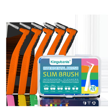 20Pcs Interdental Brush for Dental Orthodontics Clean between Teeth Cleaning Tools Soft Mini Brush with Dust Cover