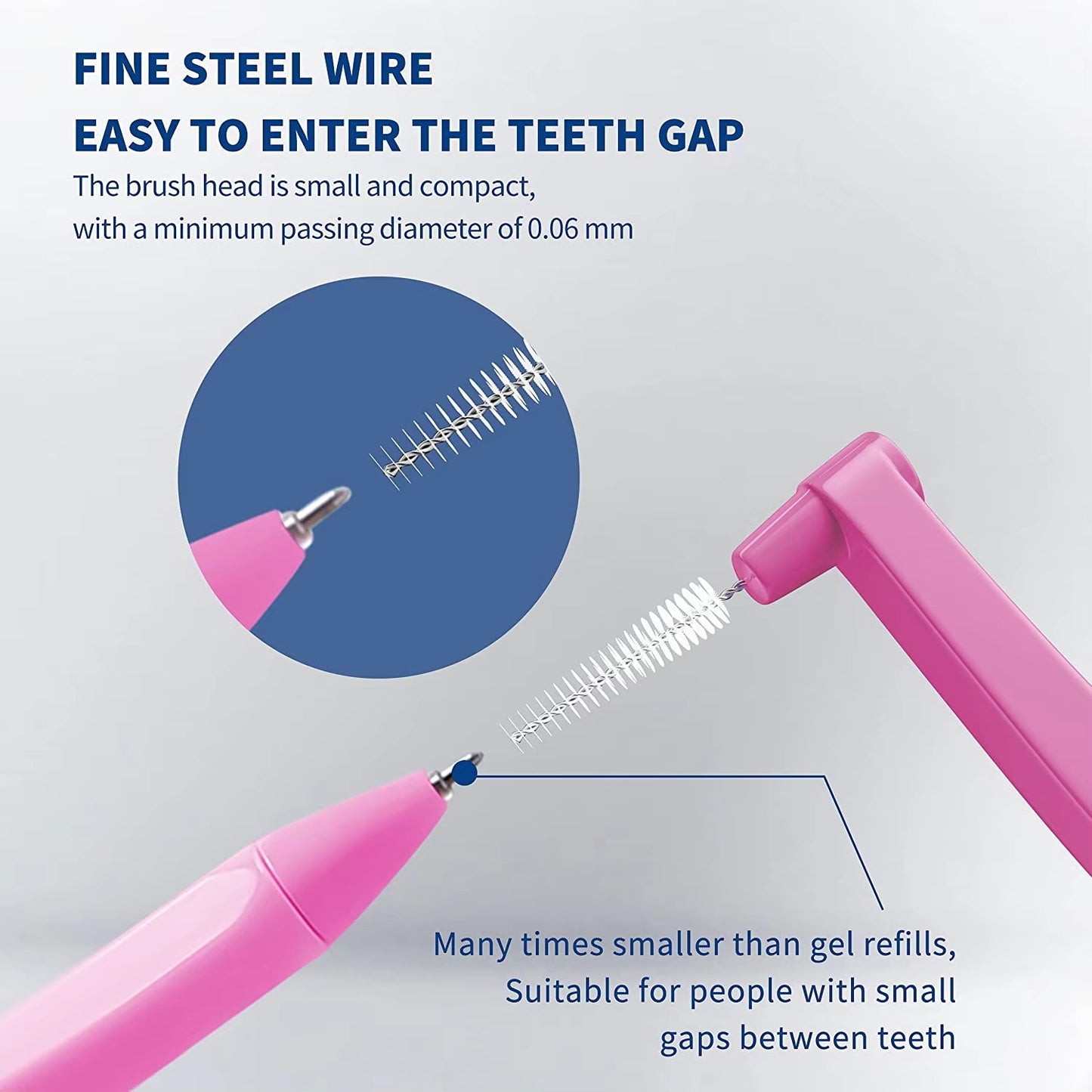 20Pcs Interdental Brush for Dental Orthodontics Clean between Teeth Cleaning Tools Soft Mini Brush with Dust Cover