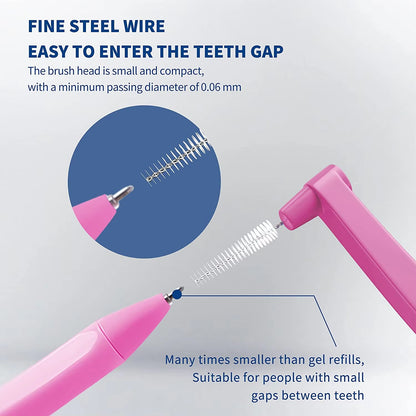 20Pcs Interdental Brush for Dental Orthodontics Clean between Teeth Cleaning Tools Soft Mini Brush with Dust Cover