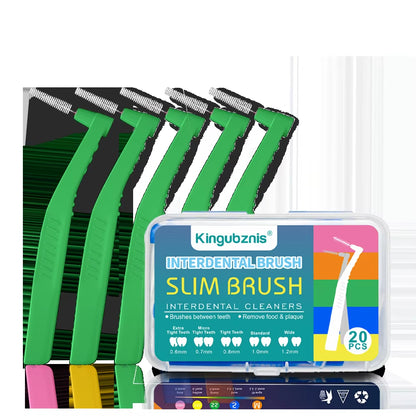20Pcs Interdental Brush for Dental Orthodontics Clean between Teeth Cleaning Tools Soft Mini Brush with Dust Cover