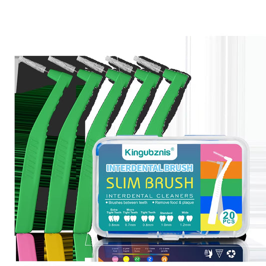 20Pcs Interdental Brush for Dental Orthodontics Clean between Teeth Cleaning Tools Soft Mini Brush with Dust Cover