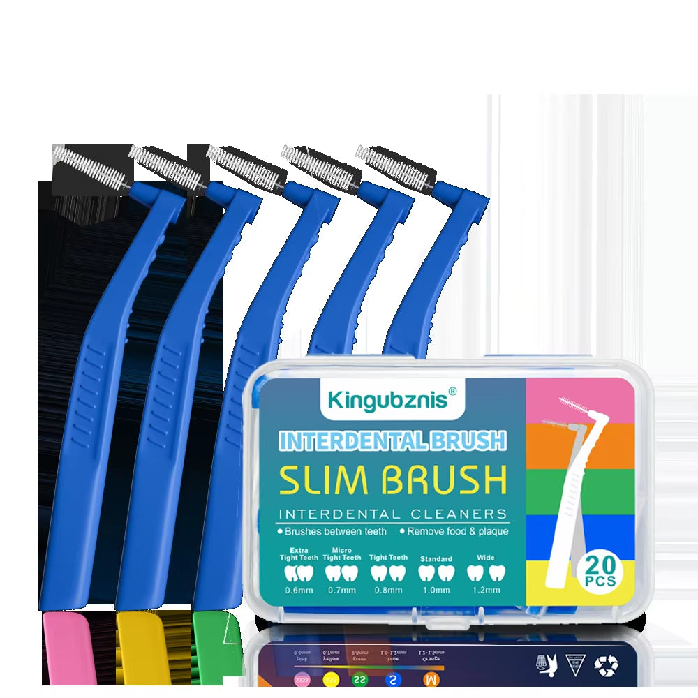 20Pcs Interdental Brush for Dental Orthodontics Clean between Teeth Cleaning Tools Soft Mini Brush with Dust Cover
