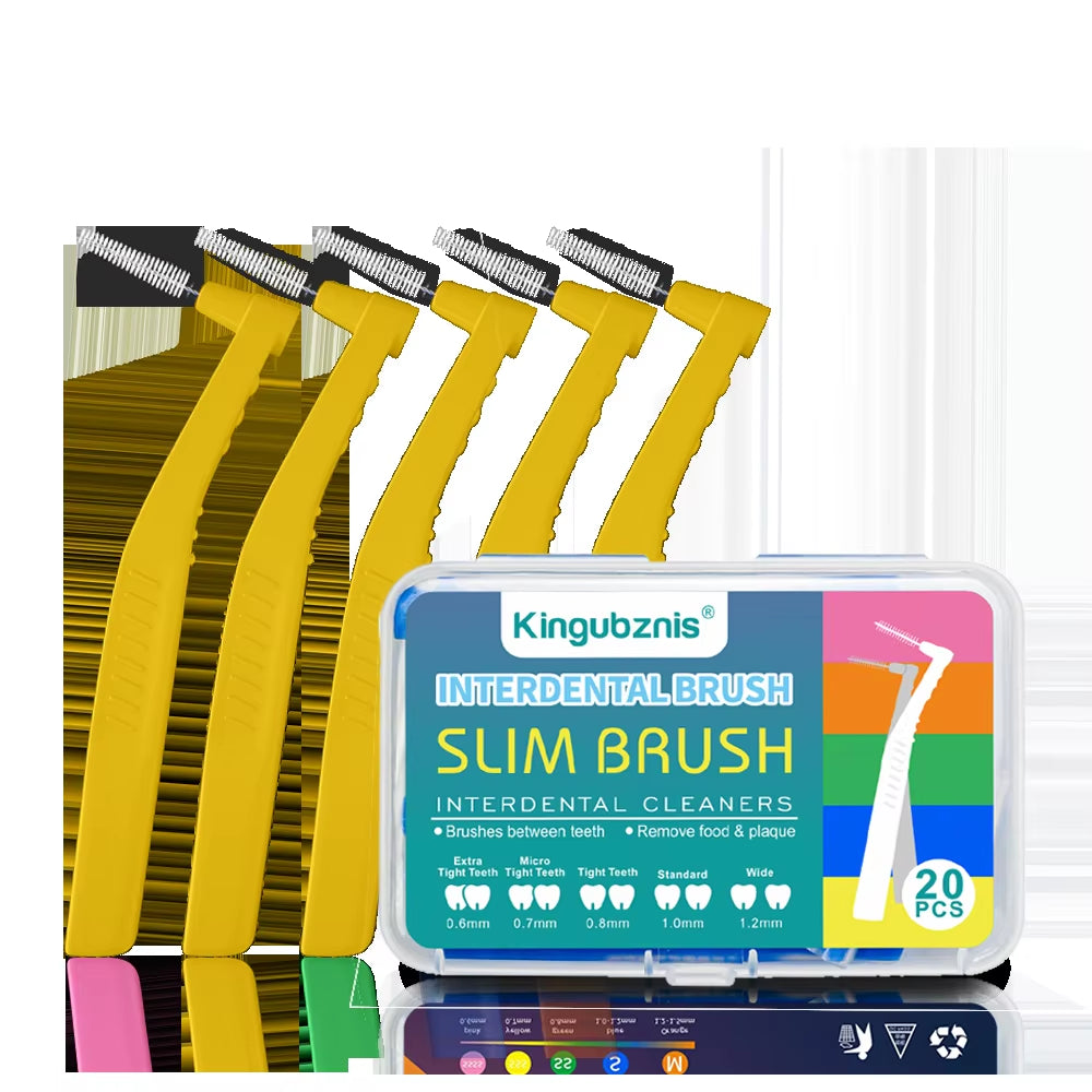 20Pcs Interdental Brush for Dental Orthodontics Clean between Teeth Cleaning Tools Soft Mini Brush with Dust Cover
