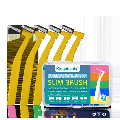 20Pcs Interdental Brush for Dental Orthodontics Clean between Teeth Cleaning Tools Soft Mini Brush with Dust Cover