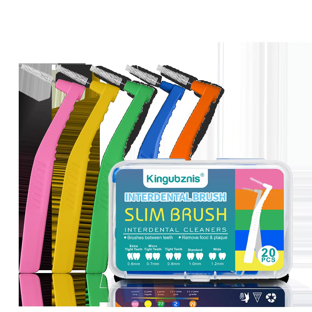 20Pcs Interdental Brush for Dental Orthodontics Clean between Teeth Cleaning Tools Soft Mini Brush with Dust Cover