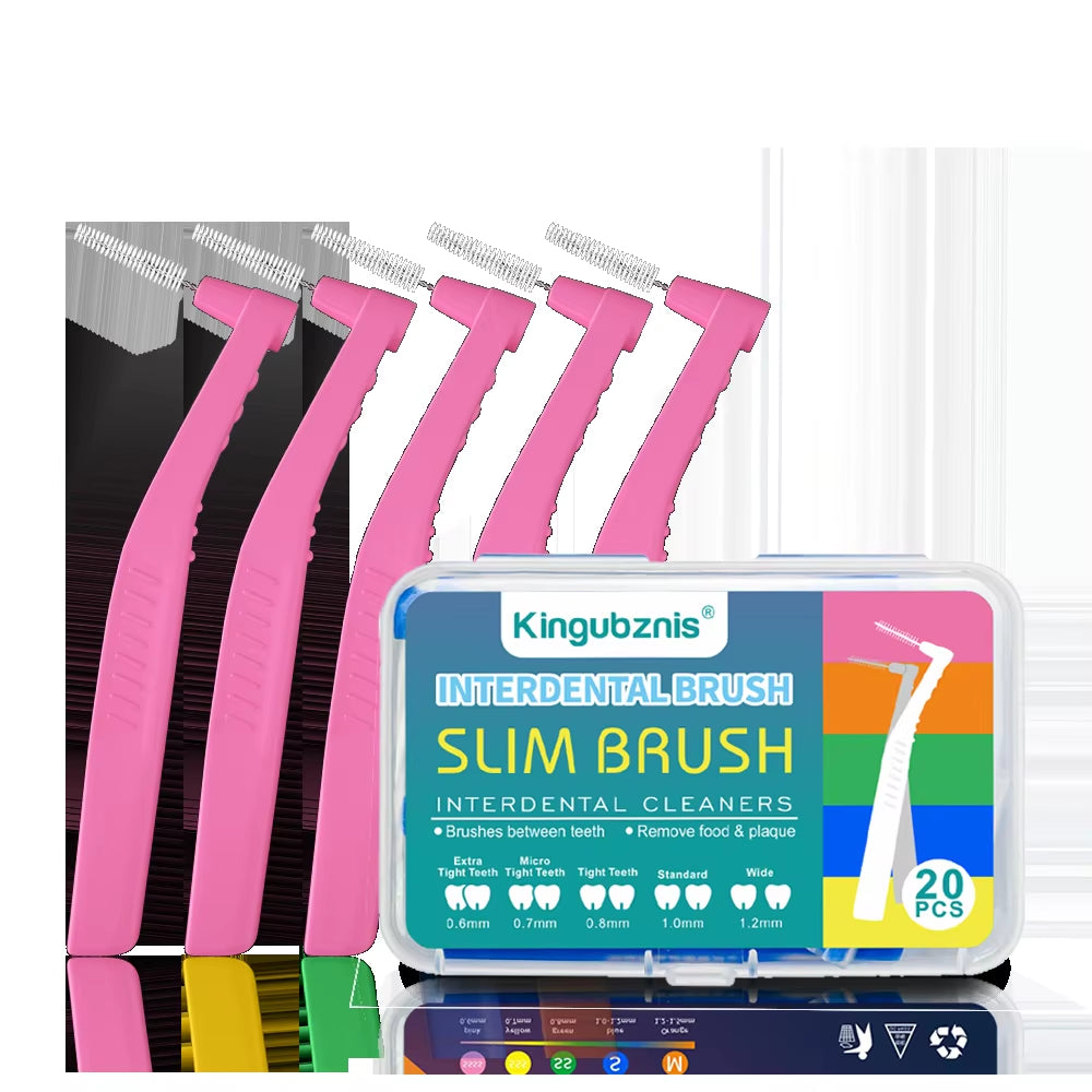20Pcs Interdental Brush for Dental Orthodontics Clean between Teeth Cleaning Tools Soft Mini Brush with Dust Cover