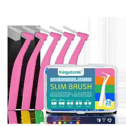20Pcs Interdental Brush for Dental Orthodontics Clean between Teeth Cleaning Tools Soft Mini Brush with Dust Cover